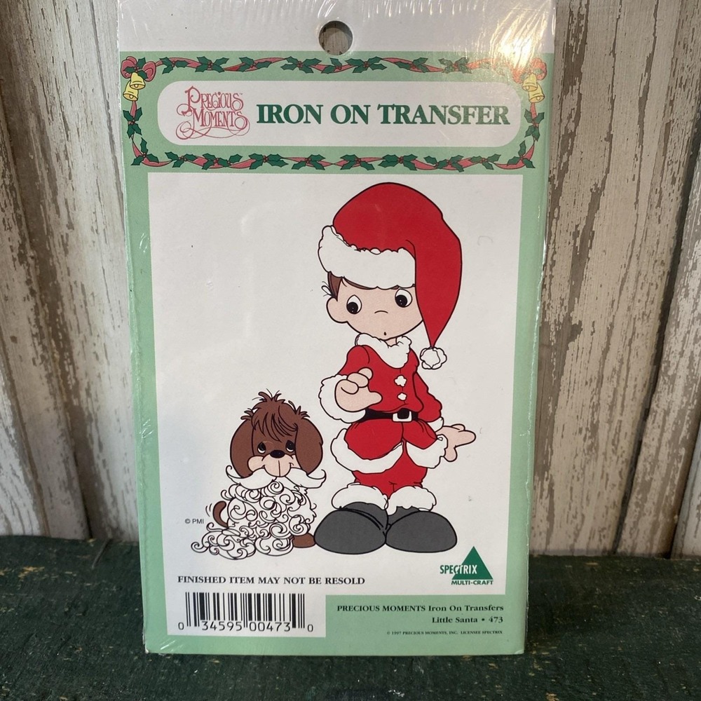 Precious Moments Little Santa #473 Iron On Transfer Spectrix Multi-Craft NIP